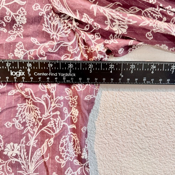 Gloria Vanderbilt Boho Prairie Floral Popover Top Cotton Peasant Blouse XL - Picture 6 of 11